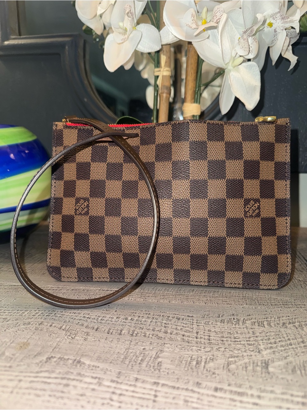 NWOT Authentic Louis Vuitton Clutch with Wristlet Strap